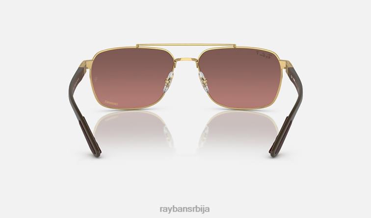 Ray-Ban рб3701 P0HP1499 наочаре за сунце полирано злато/љубичасто/злато мушкарци