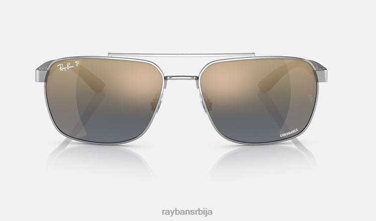Ray-Ban рб3701 P0HP1500 наочаре за сунце полирано сребро/плаво/злато мушкарци