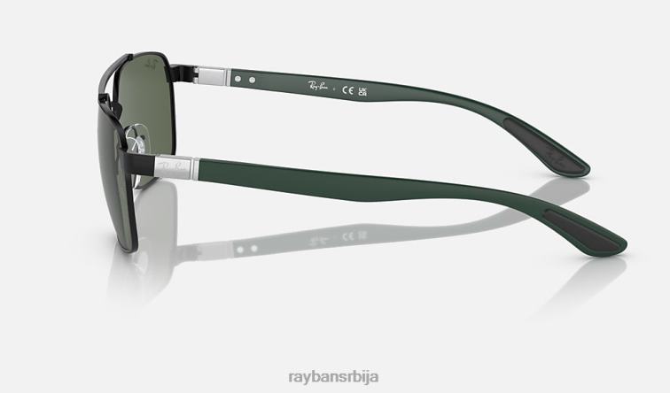 Ray-Ban рб3701 P0HP1502 наочаре за сунце полирана црно/зелена мушкарци