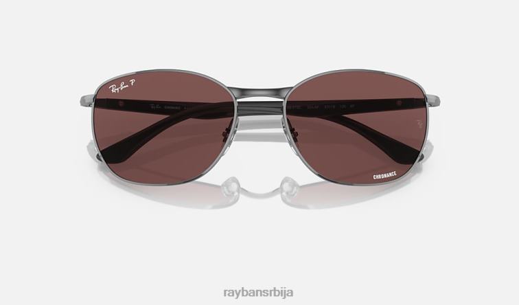 Ray-Ban рб3702 P0HP1486 наочаре за сунце углачан гунметал/тамнољубичаста мушкарци