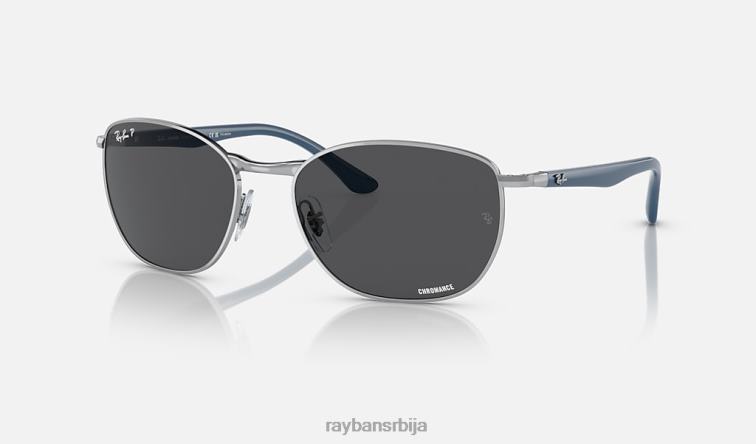 Ray-Ban рб3702 P0HP1487 наочаре за сунце полирана сребрна/тамно сива мушкарци