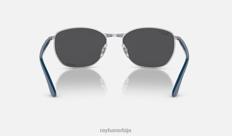 Ray-Ban рб3702 P0HP1487 наочаре за сунце полирана сребрна/тамно сива мушкарци