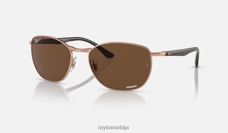 Ray-Ban рб3702 P0HP1488 наочаре за сунце полирано ружичасто злато/браон мушкарци