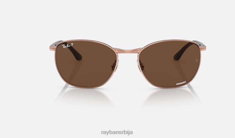 Ray-Ban рб3702 P0HP1488 наочаре за сунце полирано ружичасто злато/браон мушкарци
