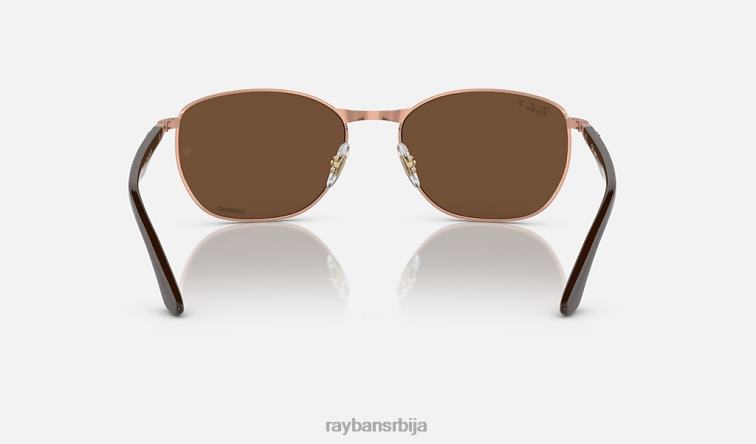 Ray-Ban рб3702 P0HP1488 наочаре за сунце полирано ружичасто злато/браон мушкарци