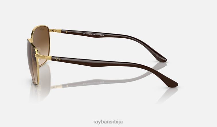 Ray-Ban рб3702 P0HP1490 наочаре за сунце полирано браон на златно/браон мушкарци