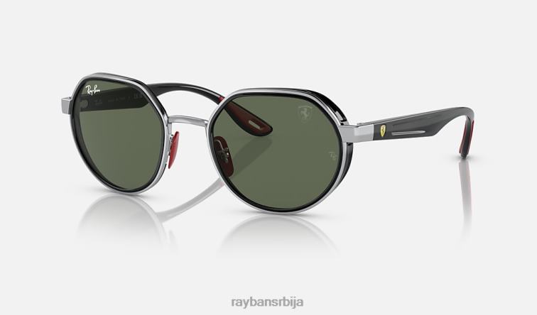Ray-Ban рб3703м сцудериа феррари колекција P0HP467 наочаре за сунце полирано сребрно/зелено мушкарци