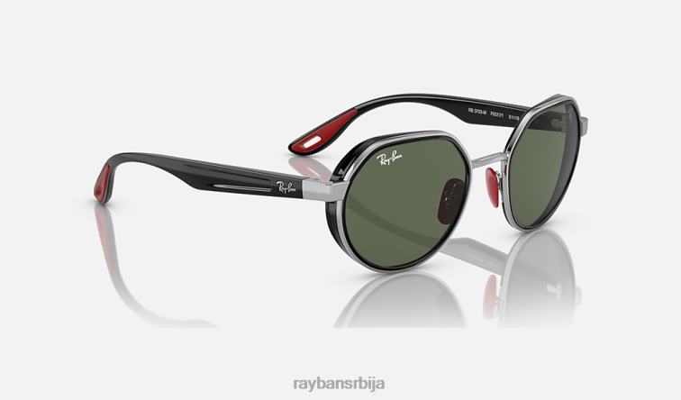 Ray-Ban рб3703м сцудериа феррари колекција P0HP467 наочаре за сунце полирано сребрно/зелено мушкарци
