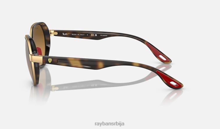 Ray-Ban рб3703м сцудериа феррари колекција P0HP468 наочаре за сунце полирано злато/браон/сиво мушкарци