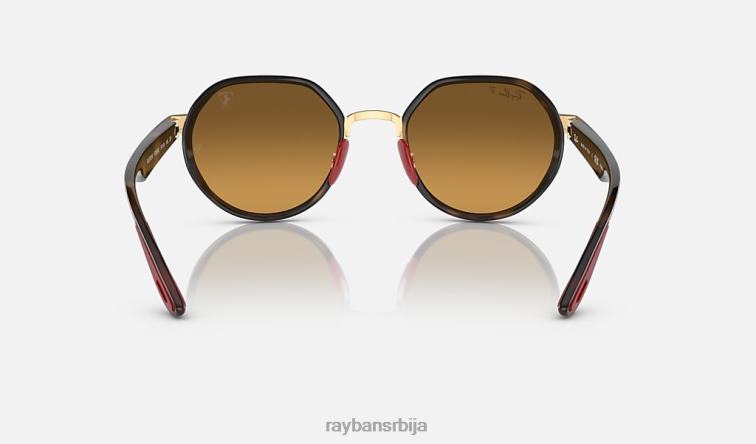 Ray-Ban рб3703м сцудериа феррари колекција P0HP468 наочаре за сунце полирано злато/браон/сиво мушкарци