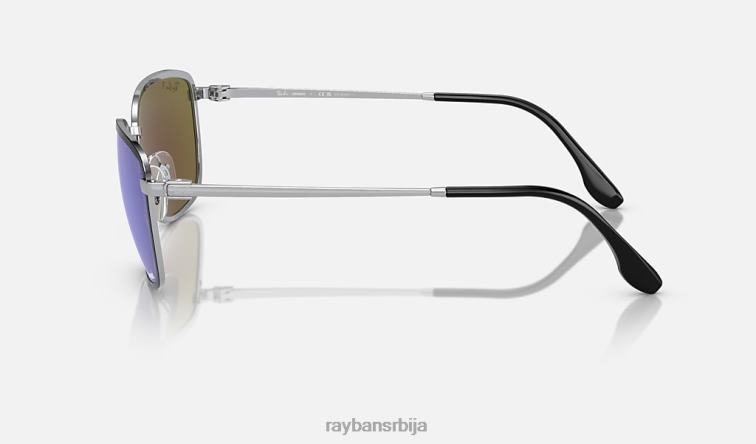 Ray-Ban рб3705 цхроманце P0HP1539 наочаре за сунце полирано црно на сребрно/плаво мушкарци