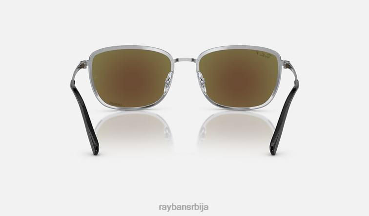 Ray-Ban рб3705 цхроманце P0HP1539 наочаре за сунце полирано црно на сребрно/плаво мушкарци