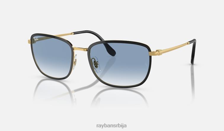 Ray-Ban рб3705 P0HP1541 наочаре за сунце полирано црно на златно/плаво мушкарци