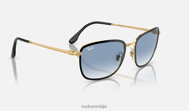 Ray-Ban рб3705 P0HP1541 наочаре за сунце полирано црно на златно/плаво мушкарци