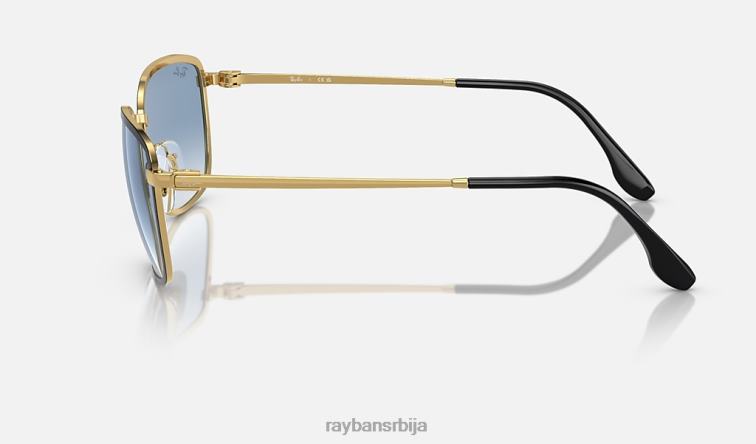 Ray-Ban рб3705 P0HP1541 наочаре за сунце полирано црно на златно/плаво мушкарци