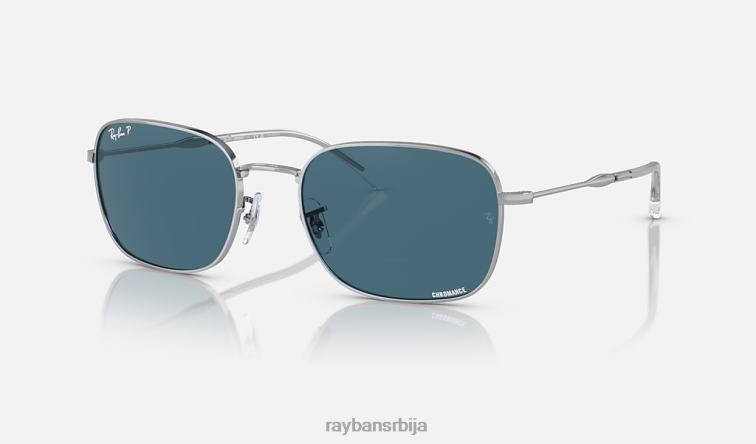 Ray-Ban рб3706 P0HP321 наочаре за сунце полирано сребрно/плаво мушкарци