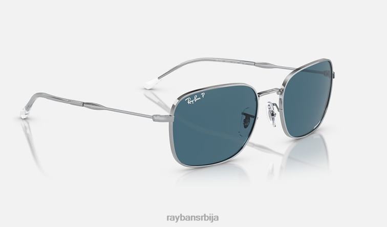 Ray-Ban рб3706 P0HP321 наочаре за сунце полирано сребрно/плаво мушкарци
