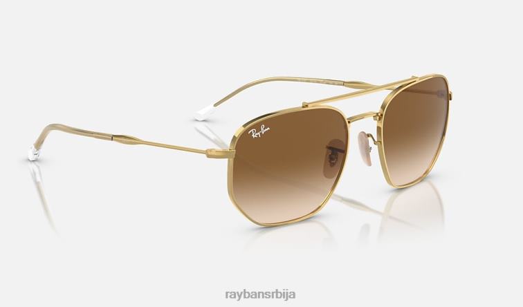 Ray-Ban рб3707 P0HP389 наочаре за сунце полирано злато/браон мушкарци