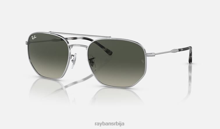 Ray-Ban рб3707 P0HP390 наочаре за сунце полирано сребрно/сиво мушкарци