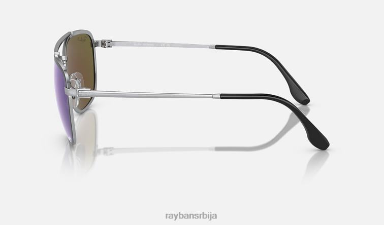 Ray-Ban рб3708 цхроманце P0HP1546 наочаре за сунце полирано црно на сребрно/плаво мушкарци