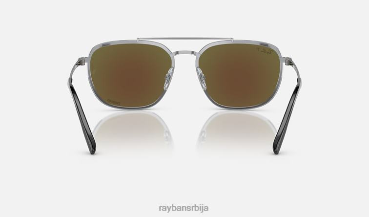 Ray-Ban рб3708 цхроманце P0HP1546 наочаре за сунце полирано црно на сребрно/плаво мушкарци