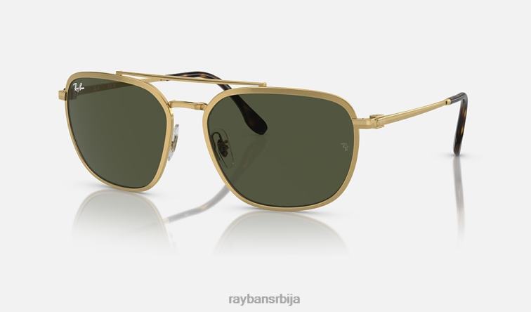 Ray-Ban рб3708 P0HP298 наочаре за сунце полирано златно/зелено мушкарци