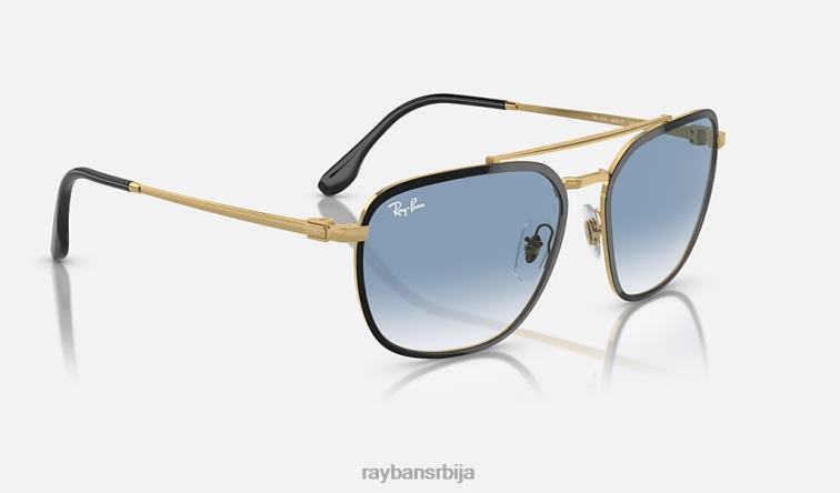 Ray-Ban рб3708 P0HP299 наочаре за сунце полирано црно на златно/плаво мушкарци