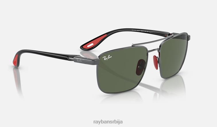 Ray-Ban рб3715м сцудериа феррари колекција P0HP1547 наочаре за сунце углачан гунметал/тамно зелена мушкарци
