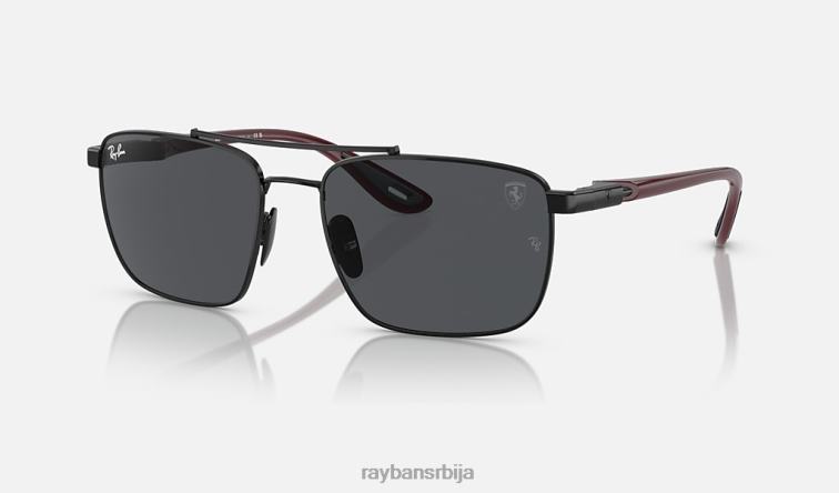 Ray-Ban рб3715м сцудериа феррари колекција P0HP1548 наочаре за сунце полирана црна/тамно сива мушкарци