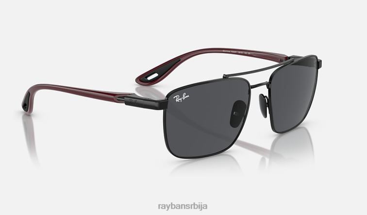 Ray-Ban рб3715м сцудериа феррари колекција P0HP1548 наочаре за сунце полирана црна/тамно сива мушкарци