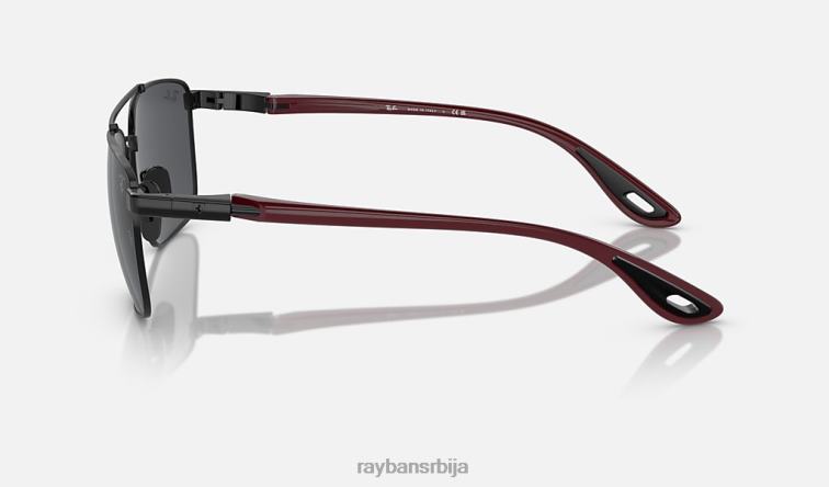 Ray-Ban рб3715м сцудериа феррари колекција P0HP1548 наочаре за сунце полирана црна/тамно сива мушкарци