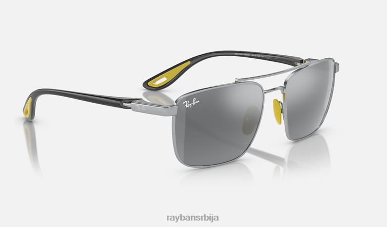 Ray-Ban рб3715м сцудериа феррари колекција P0HP1549 наочаре за сунце полирано сребро/сребро мушкарци