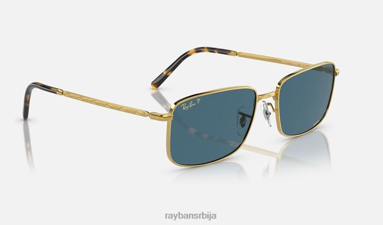 Ray-Ban рб3717 P0HP190 наочаре за сунце полирано златно/плаво мушкарци