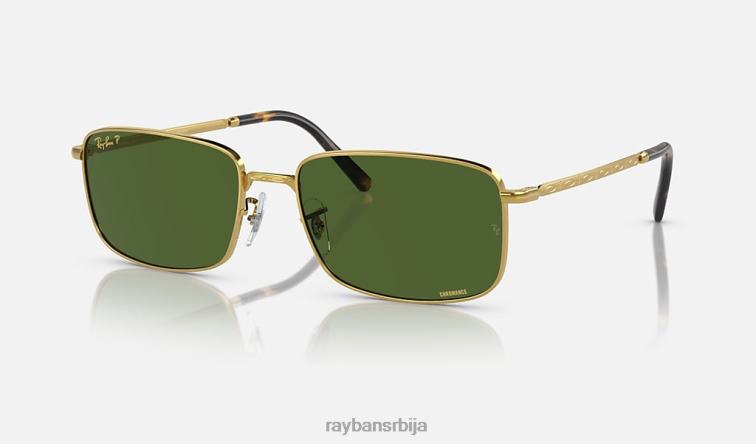 Ray-Ban рб3717 P0HP191 наочаре за сунце полирано златно/тамно зелено мушкарци
