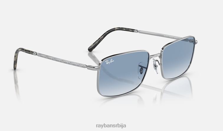 Ray-Ban рб3717 P0HP194 наочаре за сунце полирано сребрно/плаво мушкарци