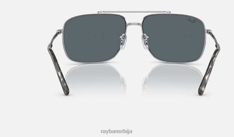 Ray-Ban рб3796 P0HP160 наочаре за сунце полирано сребрно/плаво мушкарци