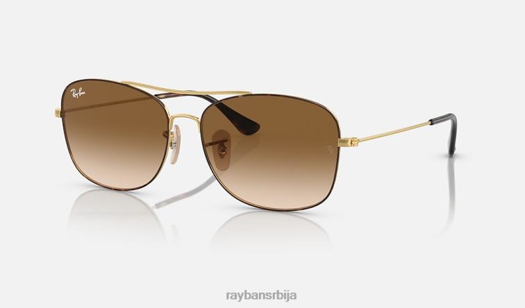 Ray-Ban рб3799 P0HP1522 наочаре за сунце углачана хавана на златно/браон мушкарци
