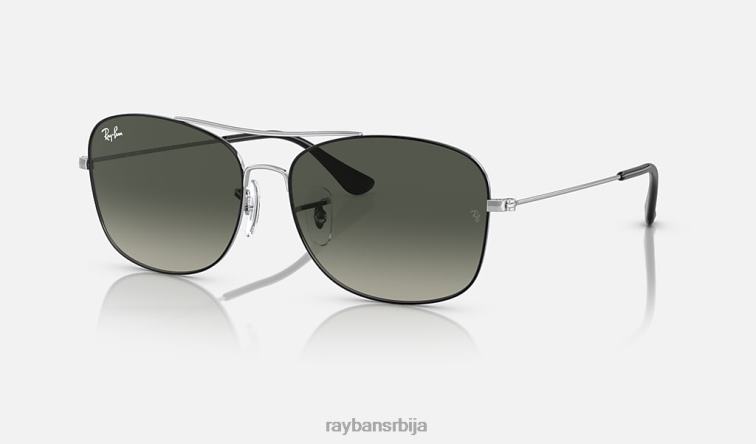 Ray-Ban рб3799 P0HP1523 наочаре за сунце полирано црно на сребрно/сиво мушкарци