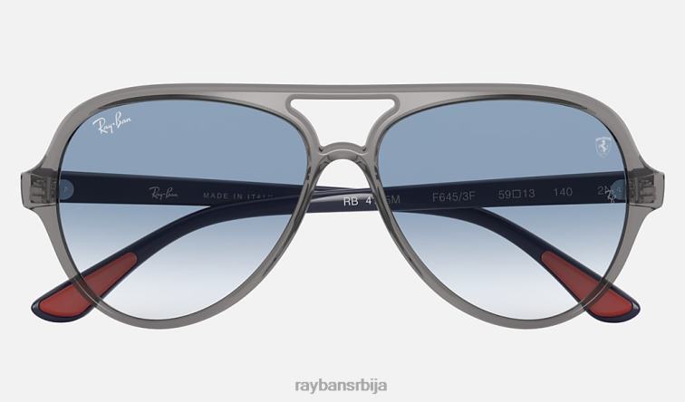 Ray-Ban рб4125м сцудериа феррари колекција P0HP771 наочаре за сунце полирана провидна сива/светлоплава мушкарци