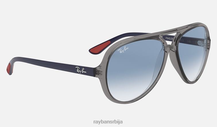Ray-Ban рб4125м сцудериа феррари колекција P0HP771 наочаре за сунце полирана провидна сива/светлоплава мушкарци