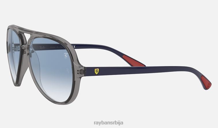 Ray-Ban рб4125м сцудериа феррари колекција P0HP771 наочаре за сунце полирана провидна сива/светлоплава мушкарци