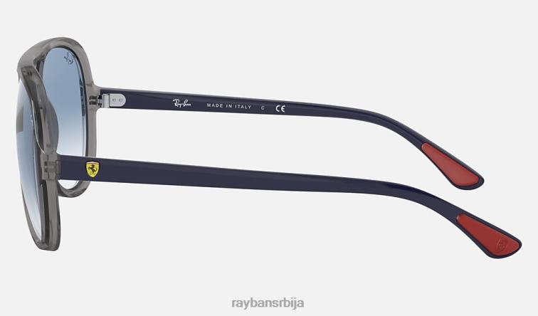 Ray-Ban рб4125м сцудериа феррари колекција P0HP771 наочаре за сунце полирана провидна сива/светлоплава мушкарци