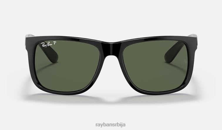 Ray-Ban рб4165 Јустин Мицкеи д20 P0HP596 наочаре за сунце полирана црна/тамно зелена мушкарци