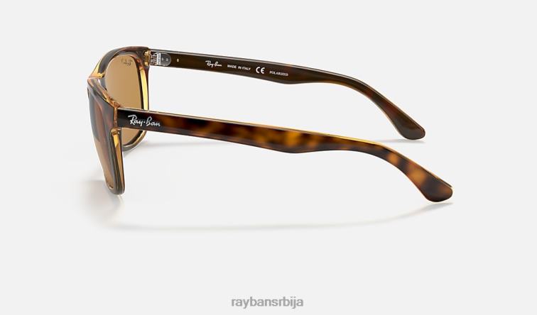 Ray-Ban рб4181 P0HP738 наочаре за сунце полирано светло хавана/браон мушкарци