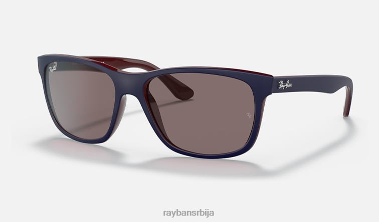 Ray-Ban рб4181 P0HP743 наочаре за сунце мат плава на браон/љубичаста мушкарци
