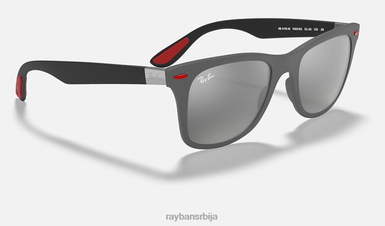 Ray-Ban рб4195м сцудериа феррари колекција P0HP1078 наочаре за сунце мат сива/сива мушкарци