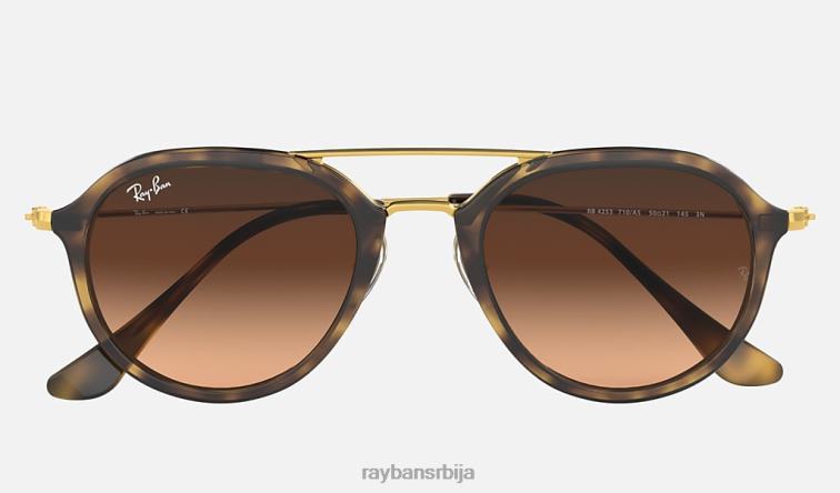 Ray-Ban рб4253 P0HP654 наочаре за сунце полирано светло хавана/розе/браон мушкарци