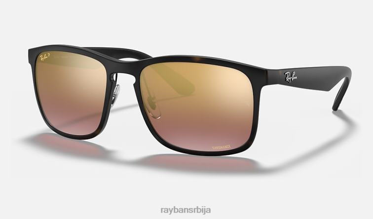 Ray-Ban рб4264 цхроманце P0HP665 наочаре за сунце мат хавана/љубичаста мушкарци
