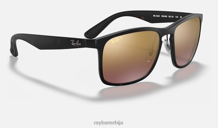 Ray-Ban рб4264 цхроманце P0HP665 наочаре за сунце мат хавана/љубичаста мушкарци