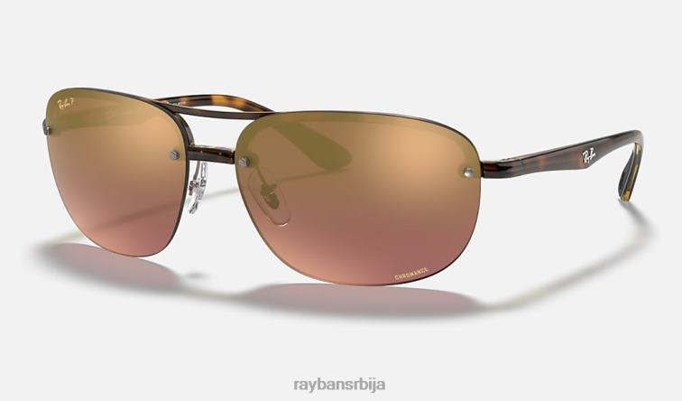 Ray-Ban рб4275цх цхроманце P0HP1063 наочаре за сунце полирано светло хавана/љубичасто мушкарци